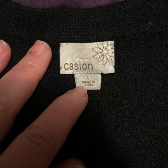 Caslon vneck cashmere sweater L - Picture 2 of 4